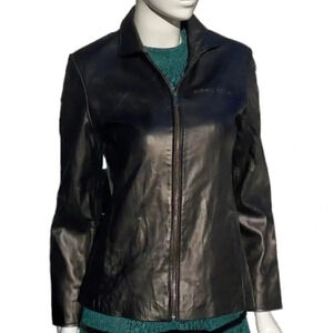 NWT Reed Genuine Leather Black Womens Jacket Small